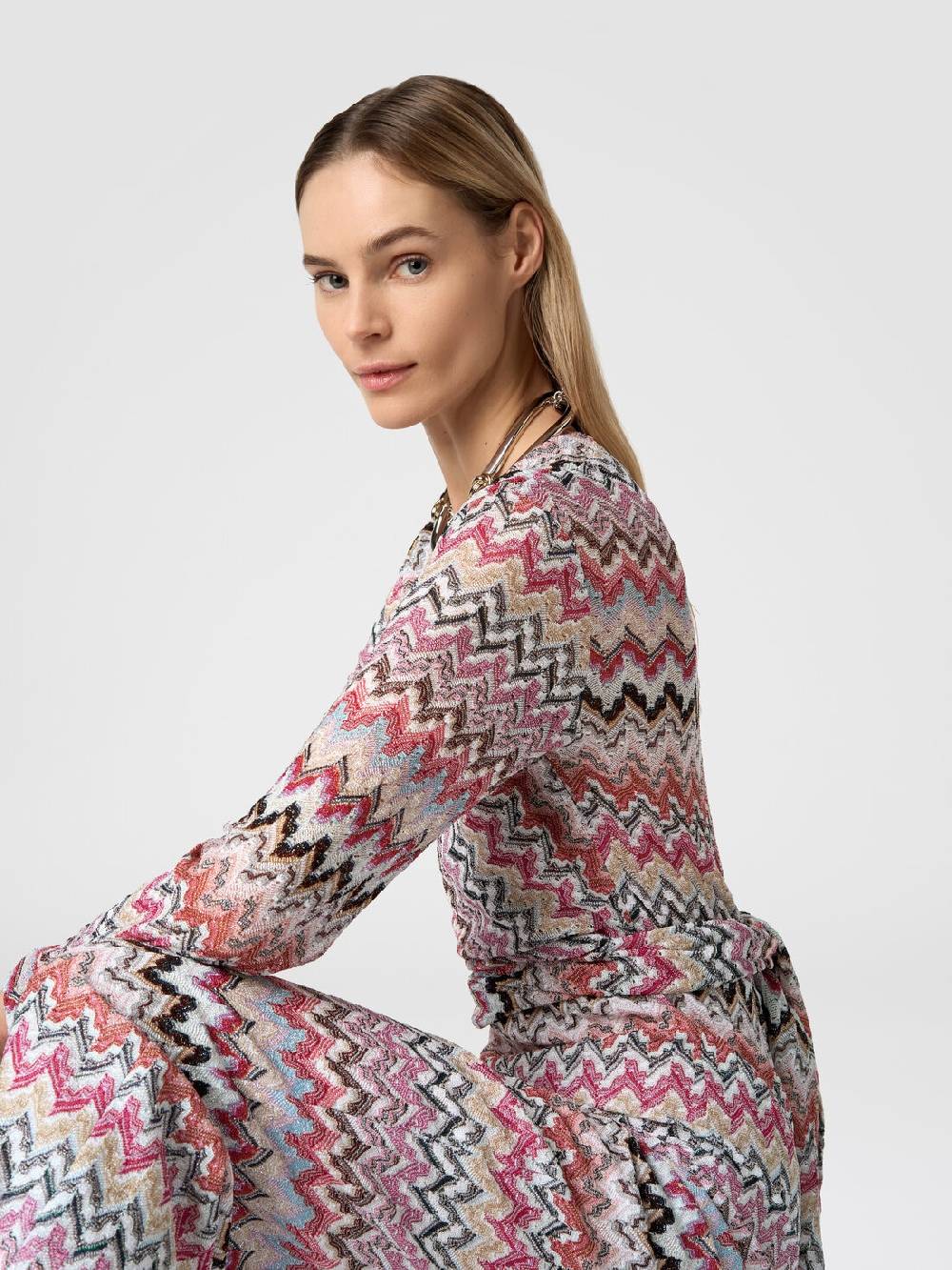 Missoni Tuta lunga in viscosa lamé zig zag 2025