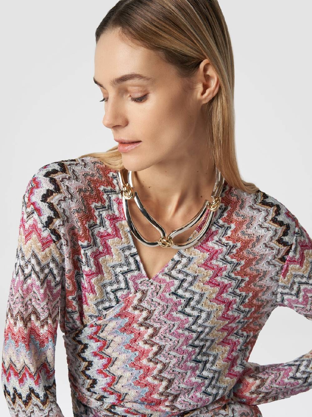 Missoni Tuta lunga in viscosa lamé zig zag 2025
