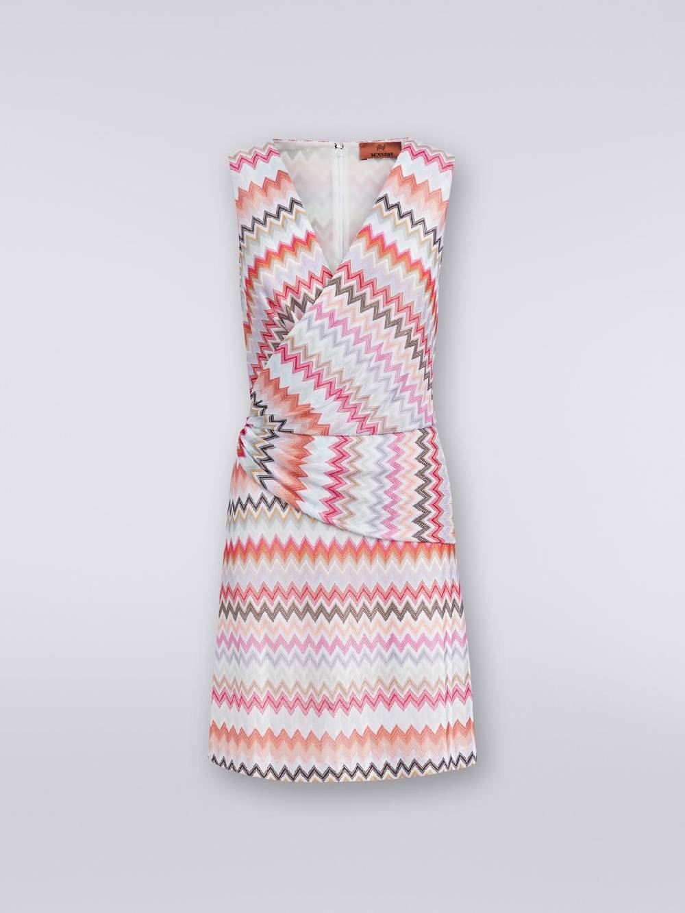 Missoni Mini-abito con scollatura a V in cotone e viscosa zig zag 2025
