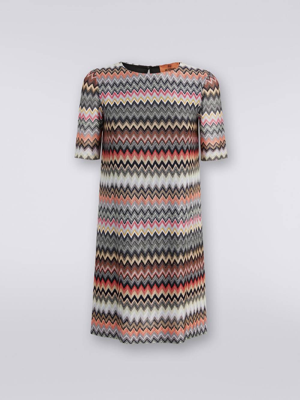 Missoni Abito a maniche corte in cotone e viscosa zig zag Vendita