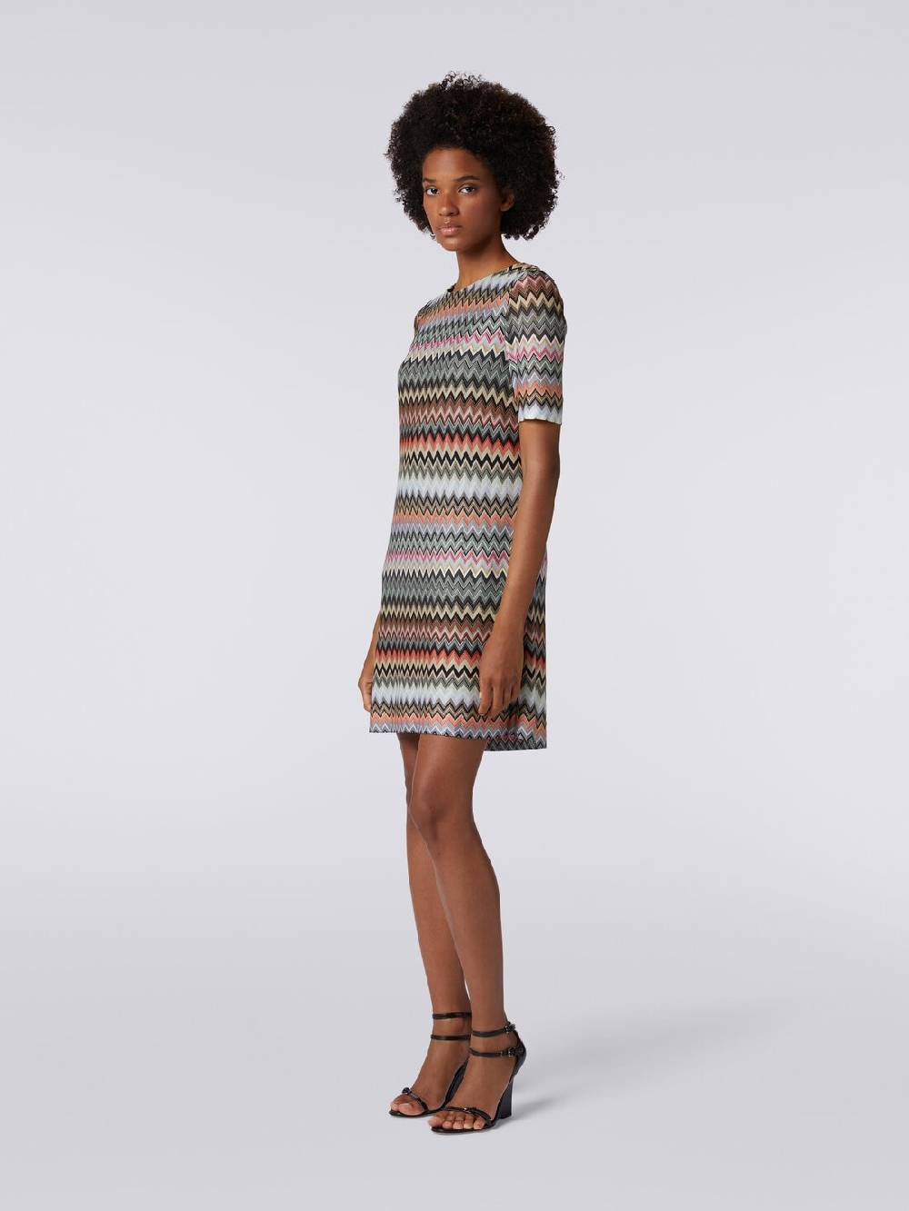 Missoni Abito a maniche corte in cotone e viscosa zig zag Vendita
