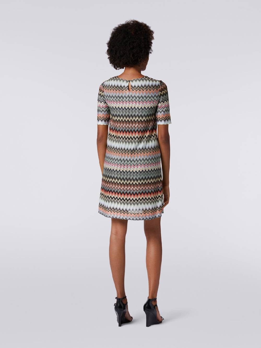 Missoni Abito a maniche corte in cotone e viscosa zig zag Vendita
