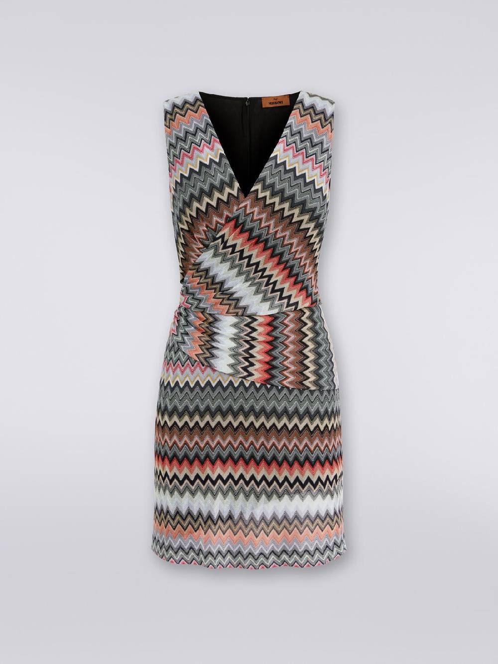 Missoni Mini-abito con scollatura a V in cotone e viscosa zig zag Promozione