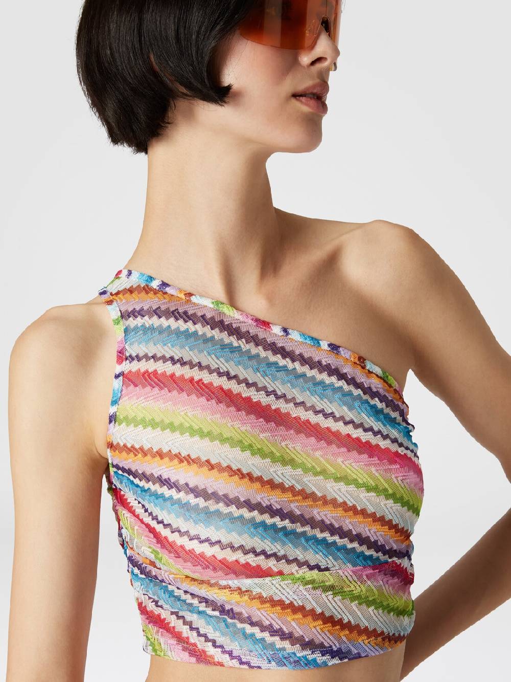 Missoni Crop top monospalla con arricciatura laterale Prezzo Ridotto