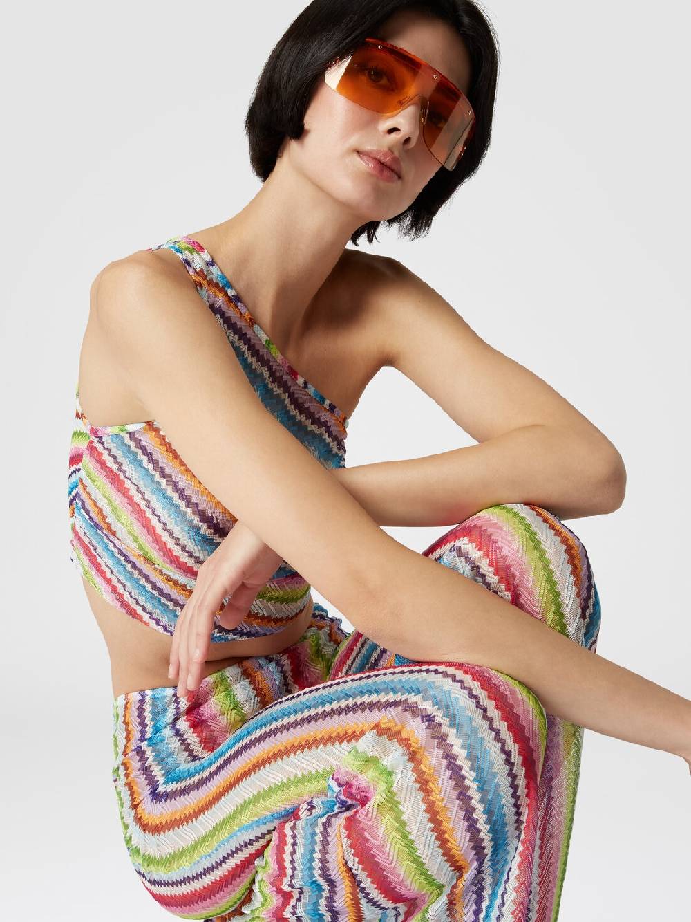 Missoni Pantaloni copricostume a vista bassa stampa zig zag Sottocosto