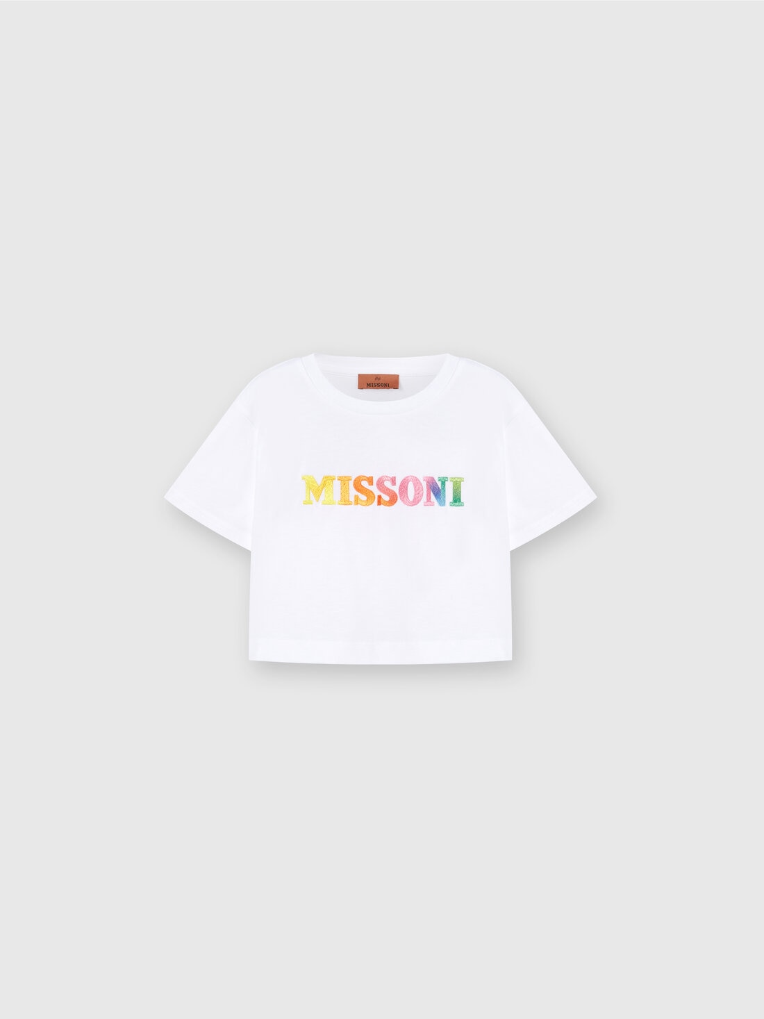 Missoni T-shirt in jersey di cotone con scritta logo Presa