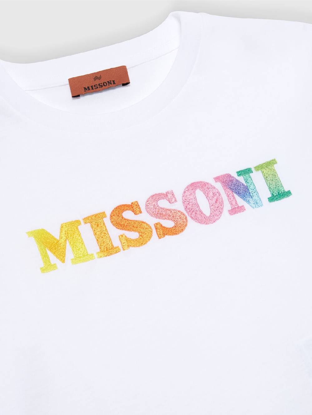 Missoni T-shirt in jersey di cotone con scritta logo Presa
