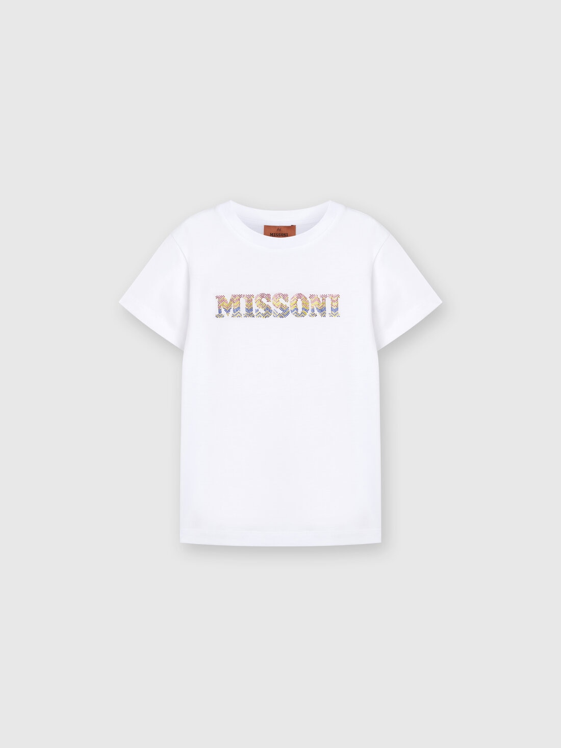 Missoni T-shirt in jersey di cotone con scritta logo chevron Offerta