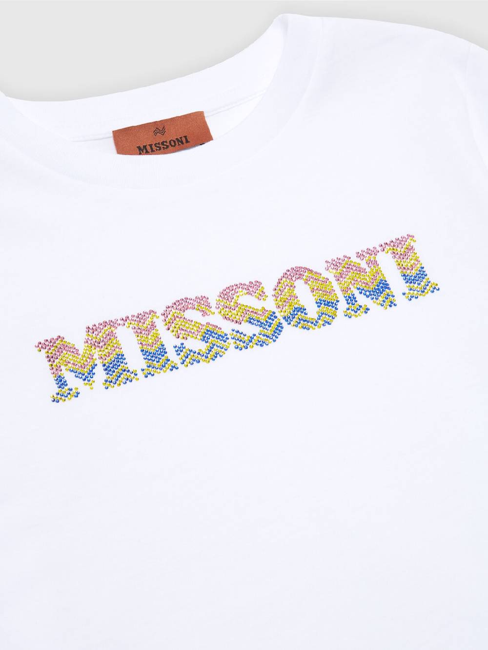 Missoni T-shirt in jersey di cotone con scritta logo chevron Offerta