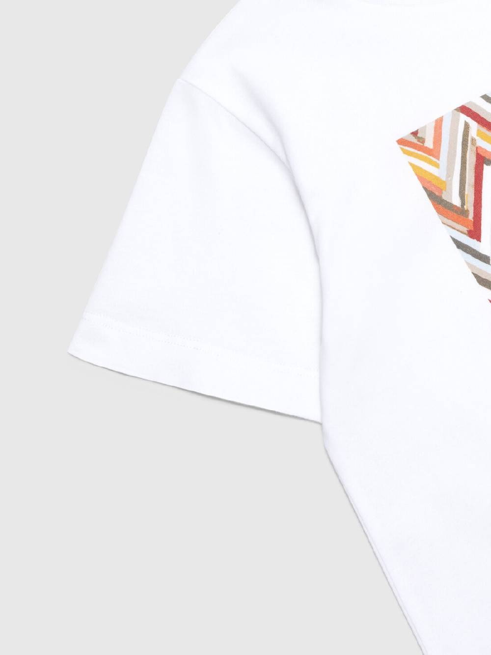Missoni T-shirt in jersey di cotone con stampa chevron e logo Economico
