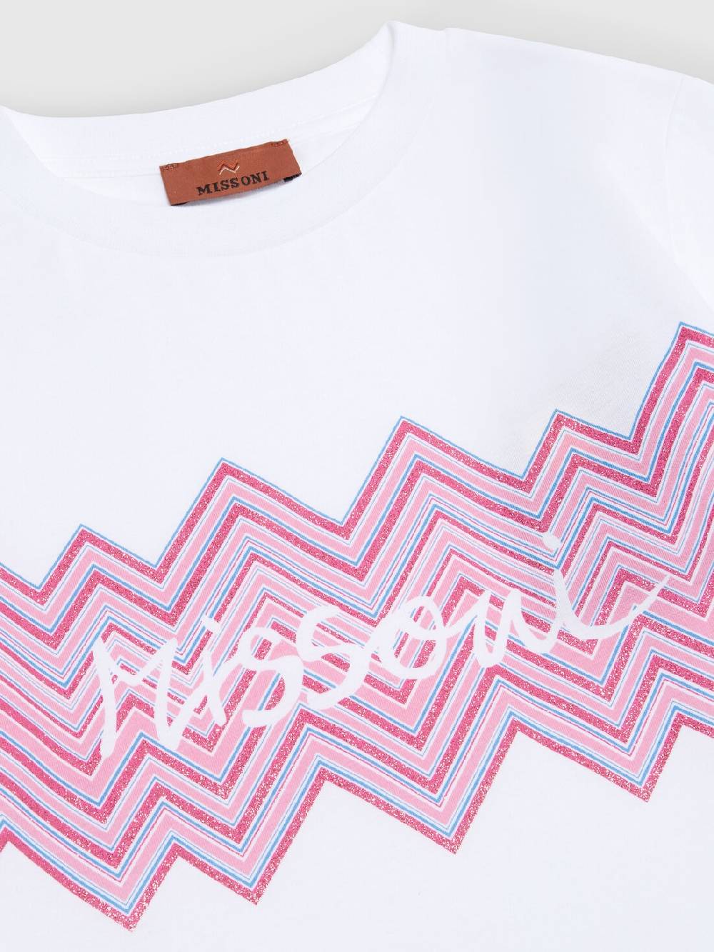 Missoni T-shirt in jersey di cotone con inserto chevron e logo Online