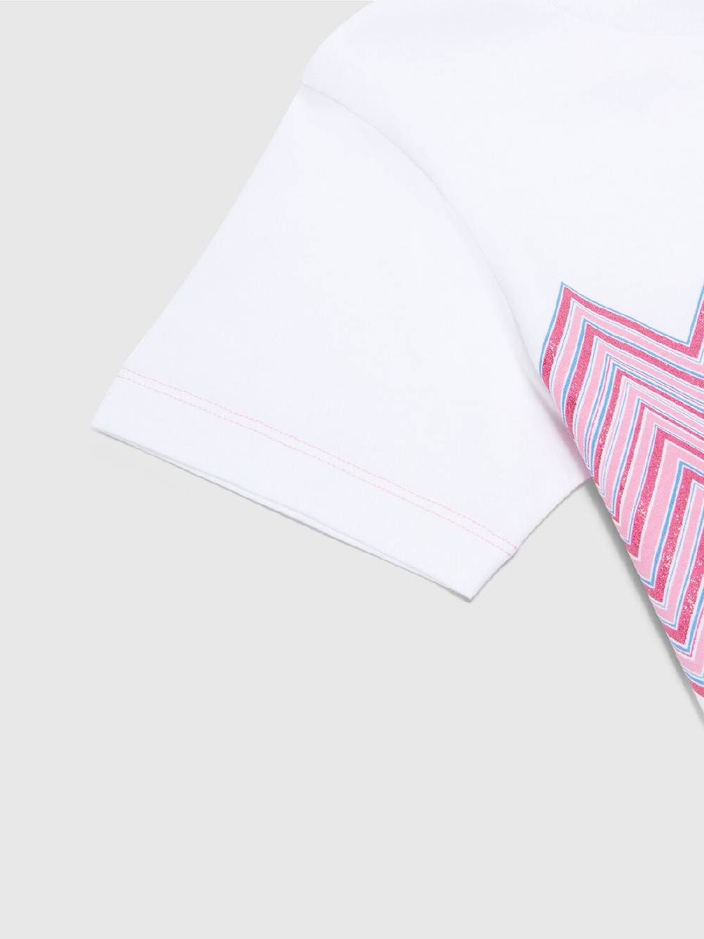 Missoni T-shirt in jersey di cotone con inserto chevron e logo Online