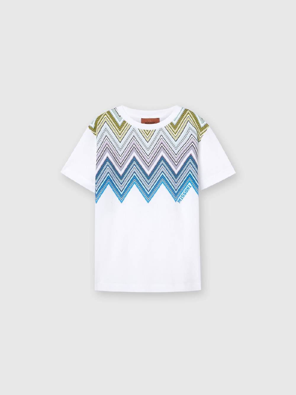 Missoni T-shirt a maniche corte in cotone con stampa chevron Outlet