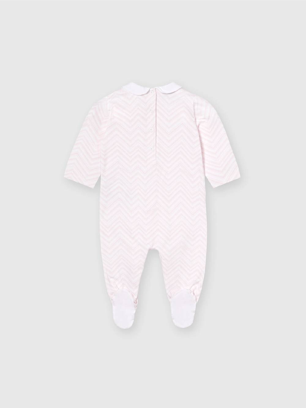 Missoni Set due pezzi con tutina e zuccotto in cotone zig zag Offerte