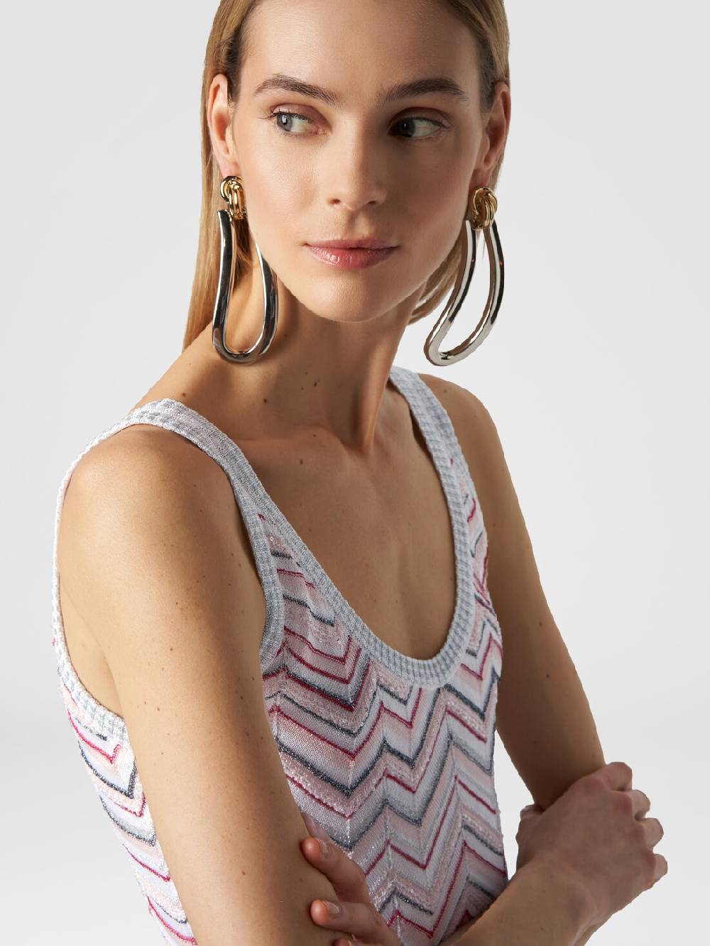 Missoni Mini-abito senza maniche in misto viscosa zig zag con paillettes I Più Venduti