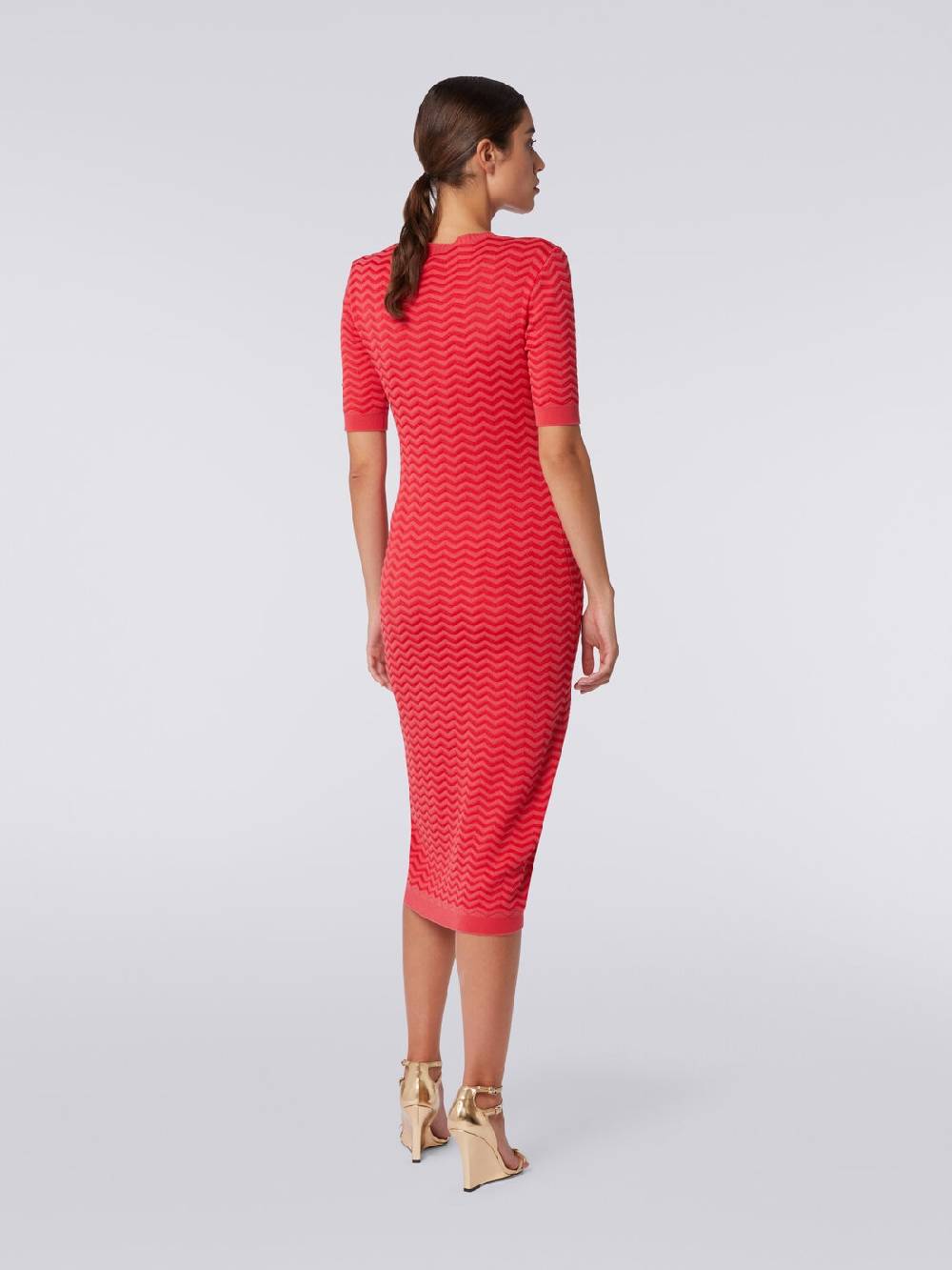 Missoni Abito longuette girocollo in maglia chevron Vendite Flash