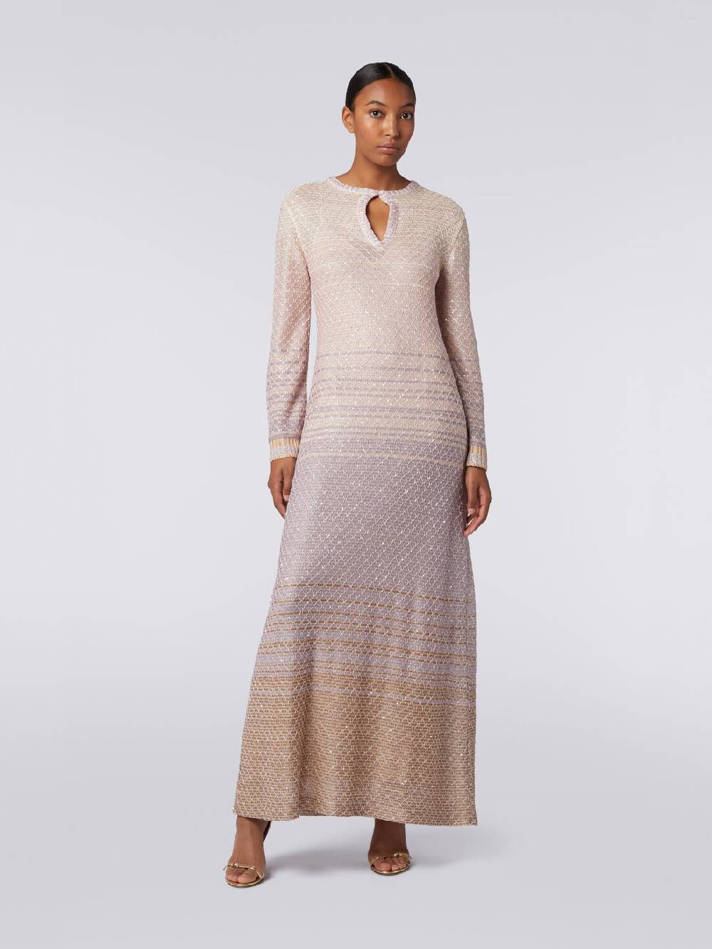 Missoni Abito lungo in maglia dégradé con paillettes
