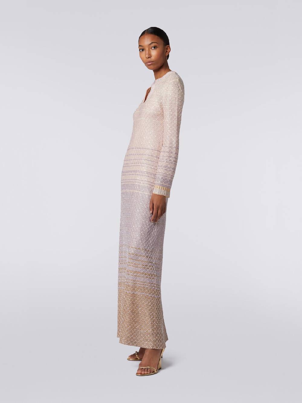 Missoni Abito lungo in maglia dégradé con paillettes Negozio