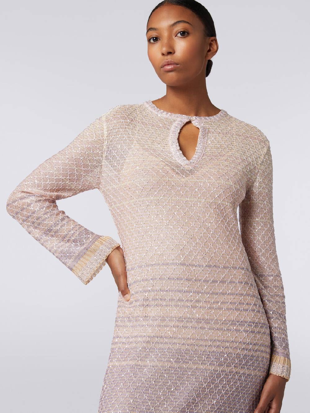 Missoni Abito lungo in maglia dégradé con paillettes Negozio