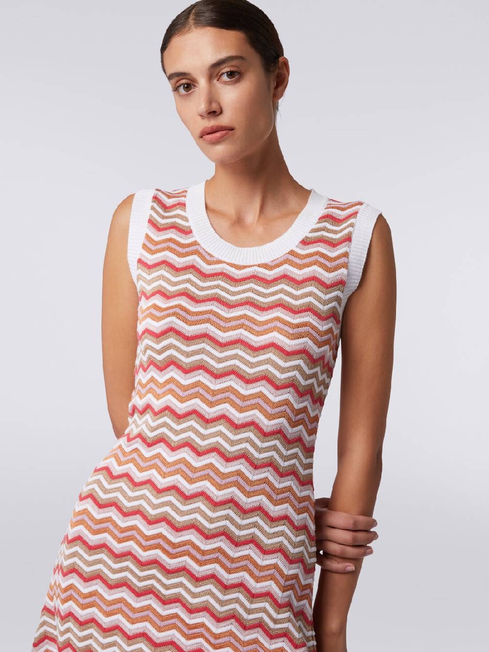 Missoni Abito senza maniche in maglia zig zag Italia