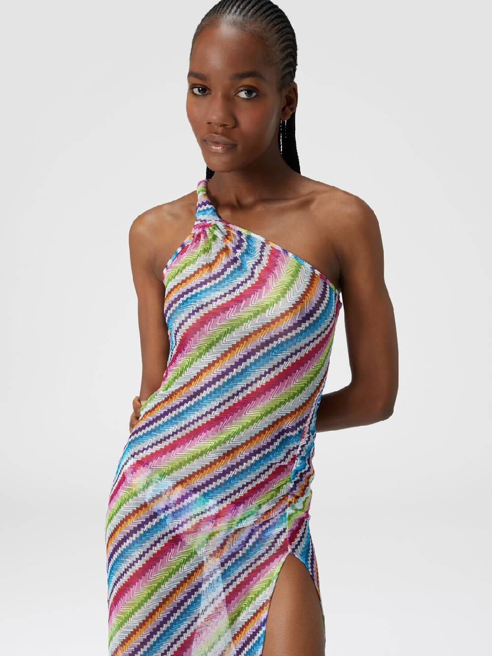 Missoni Abito copricostume stampa zig zag con scollatura a nodo Nuovo