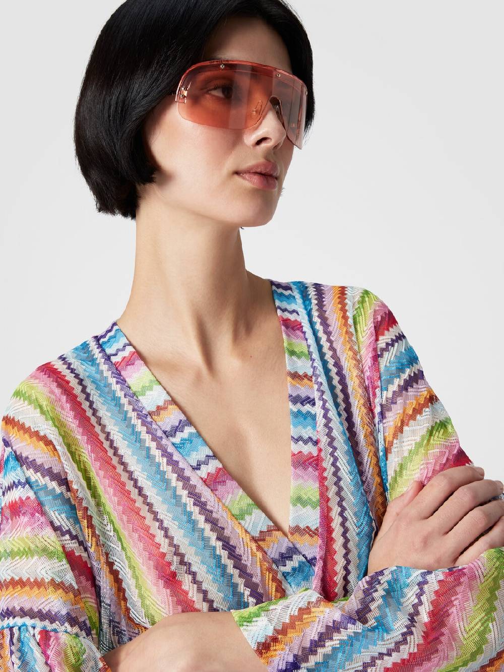 Missoni Caftano copricostume corto stampa zig zag Vendita
