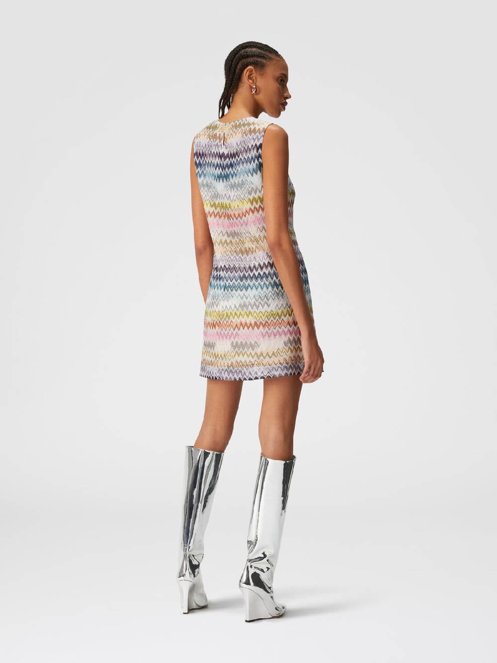 Missoni Mini-abito senza maniche in viscosa zig zag lamé Spedizione Gratuita