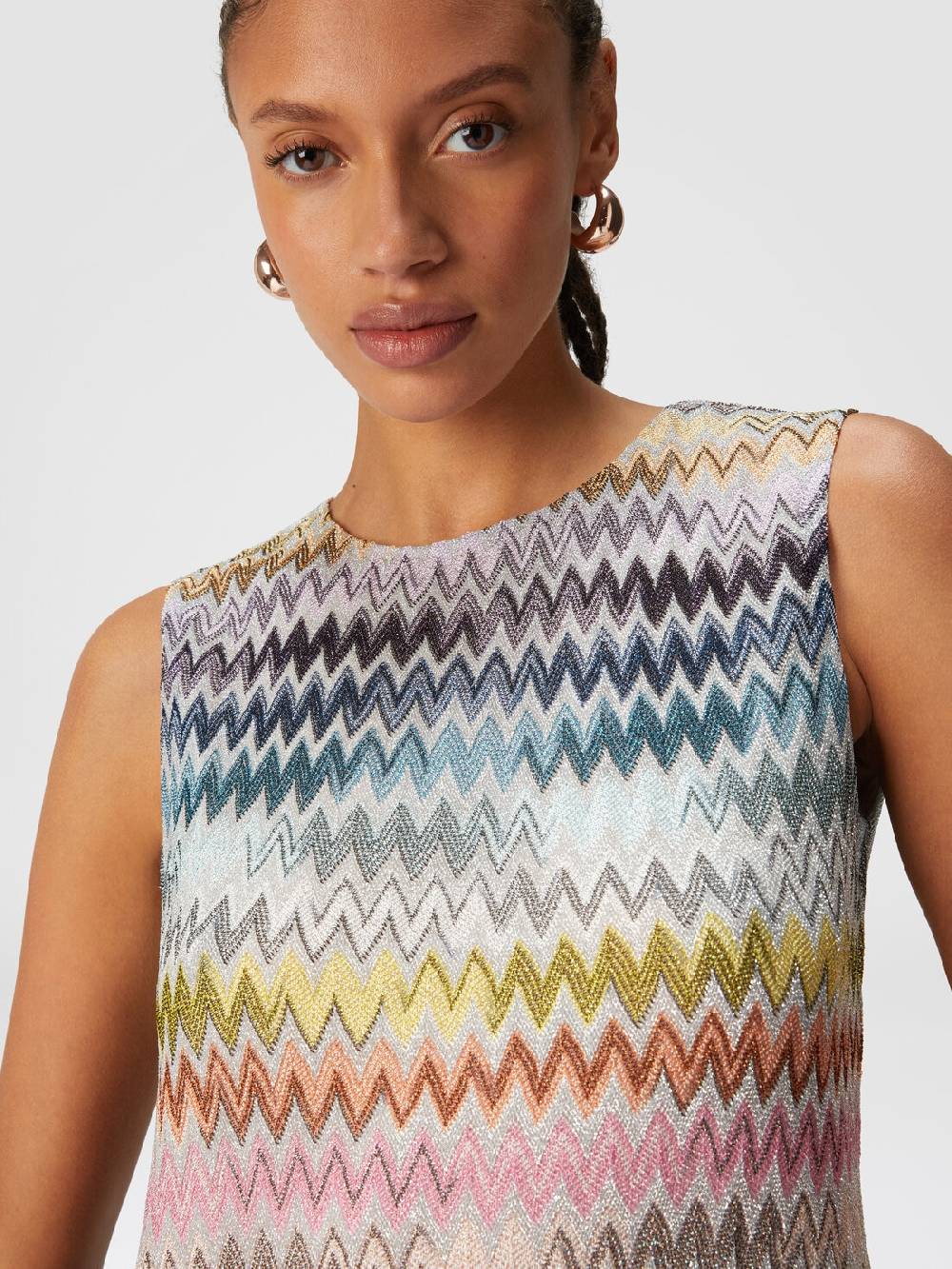 Missoni Mini-abito senza maniche in viscosa zig zag lamé Spedizione Gratuita