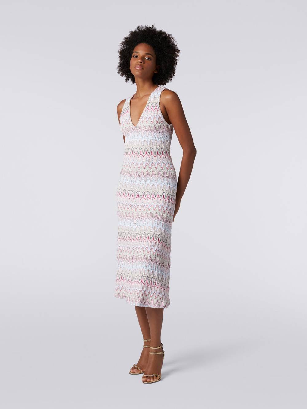 Missoni Abito con scollatura a V in misto viscosa motivo a onde Consegna Veloce
