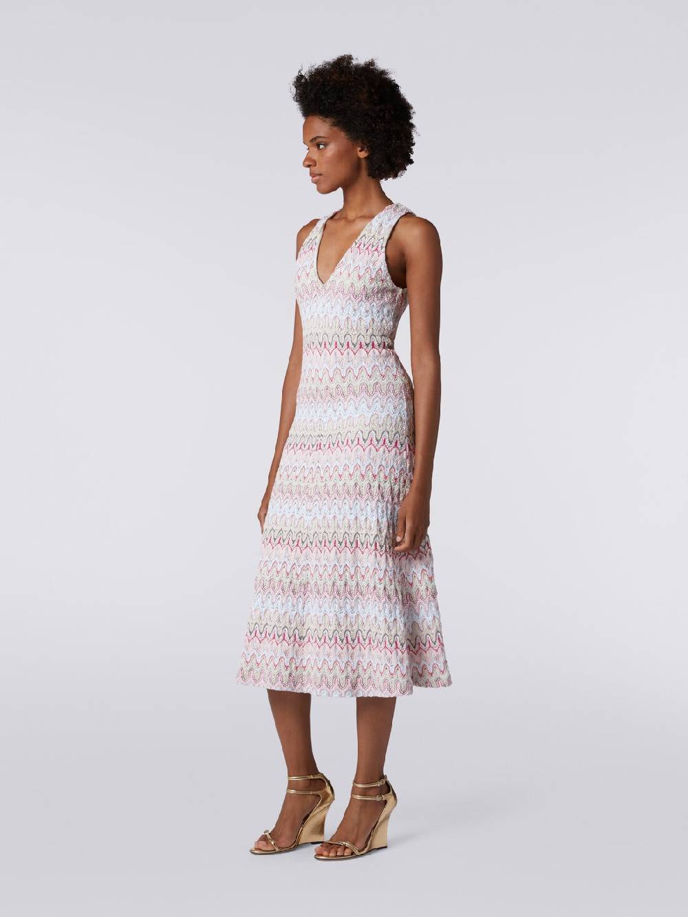 Missoni Abito con scollatura a V in misto viscosa motivo a onde Consegna Veloce
