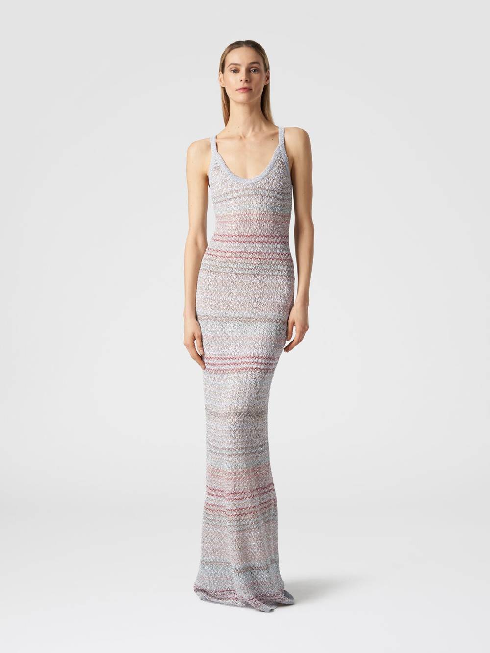 Missoni Abito lungo in maglia zig zag con trama effetto uncinetto Promozione Limitata