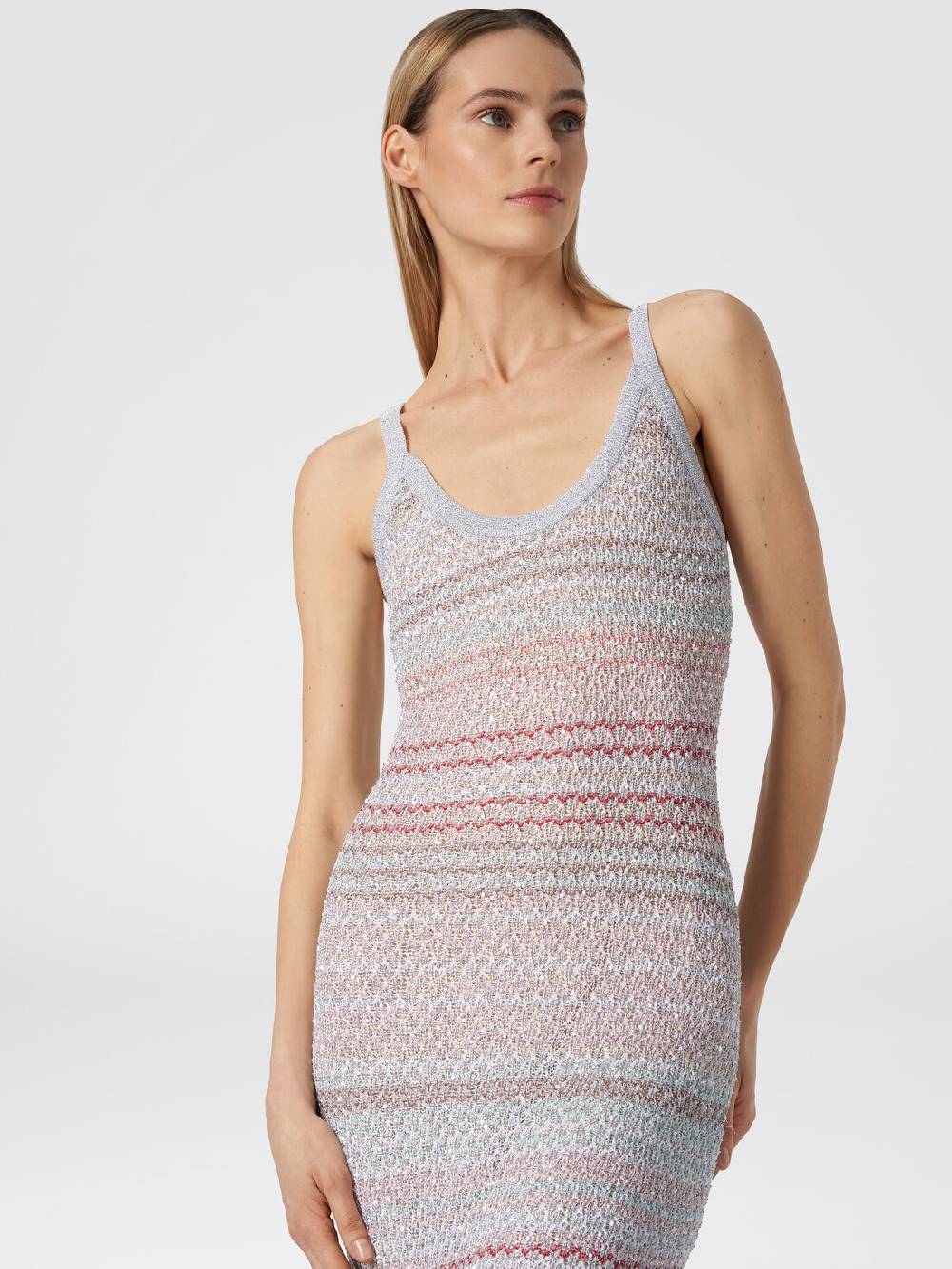 Missoni Abito lungo in maglia zig zag con trama effetto uncinetto Promozione Limitata
