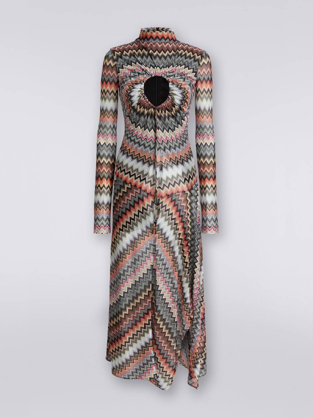 Missoni Abito lungo in cotone e viscosa zig zag con dettaglio cut-out e spacco Fino Al -60%