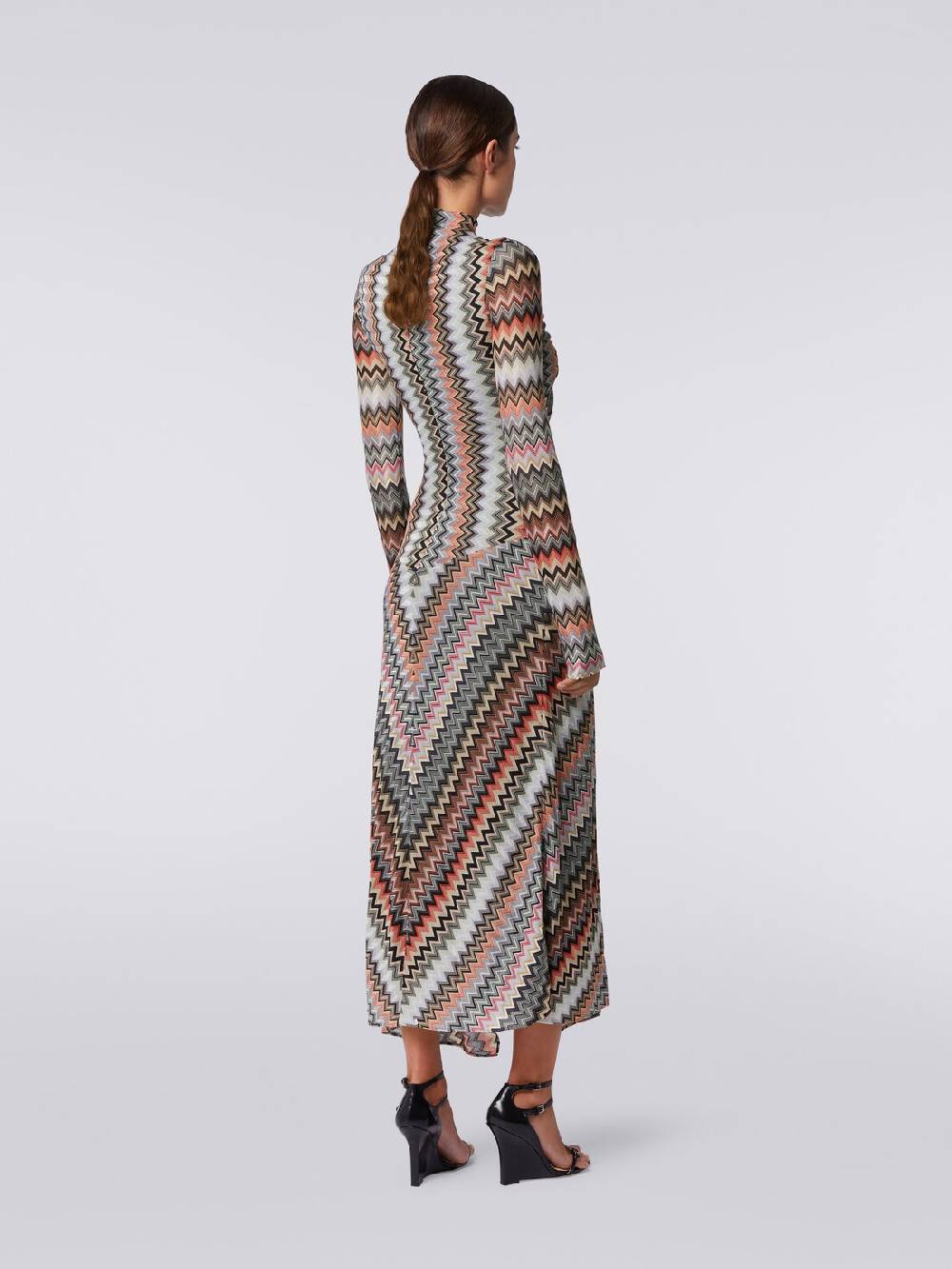 Missoni Abito lungo in cotone e viscosa zig zag con dettaglio cut-out e spacco Fino Al -60%