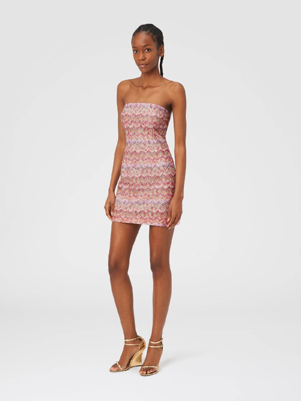 Missoni Mini-abito in viscosa lamé chevron