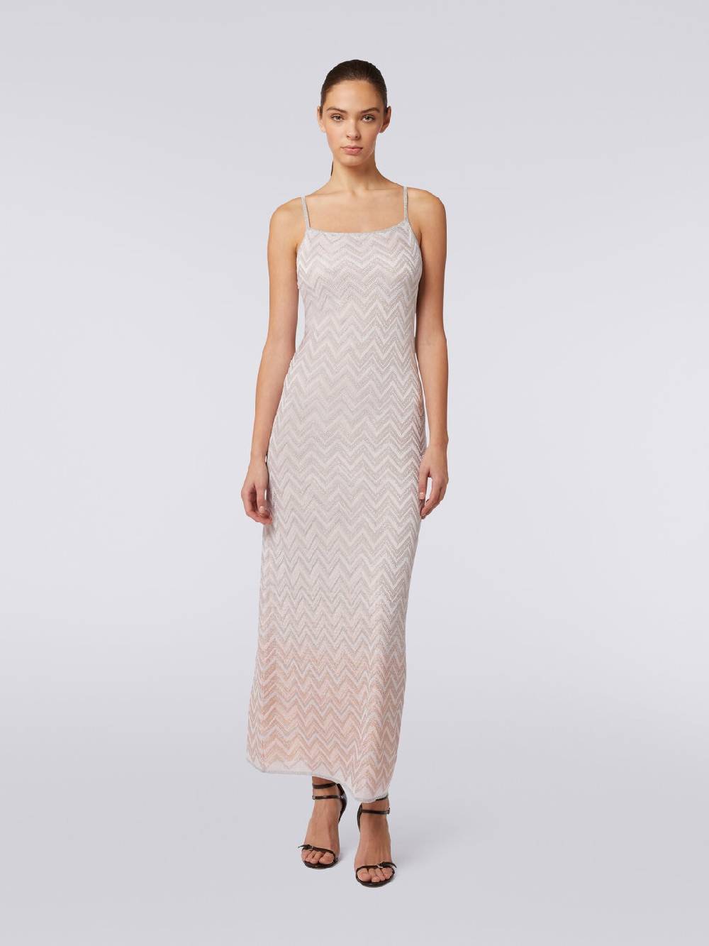 Missoni Abito lungo senza maniche in viscosa lamé zig zag