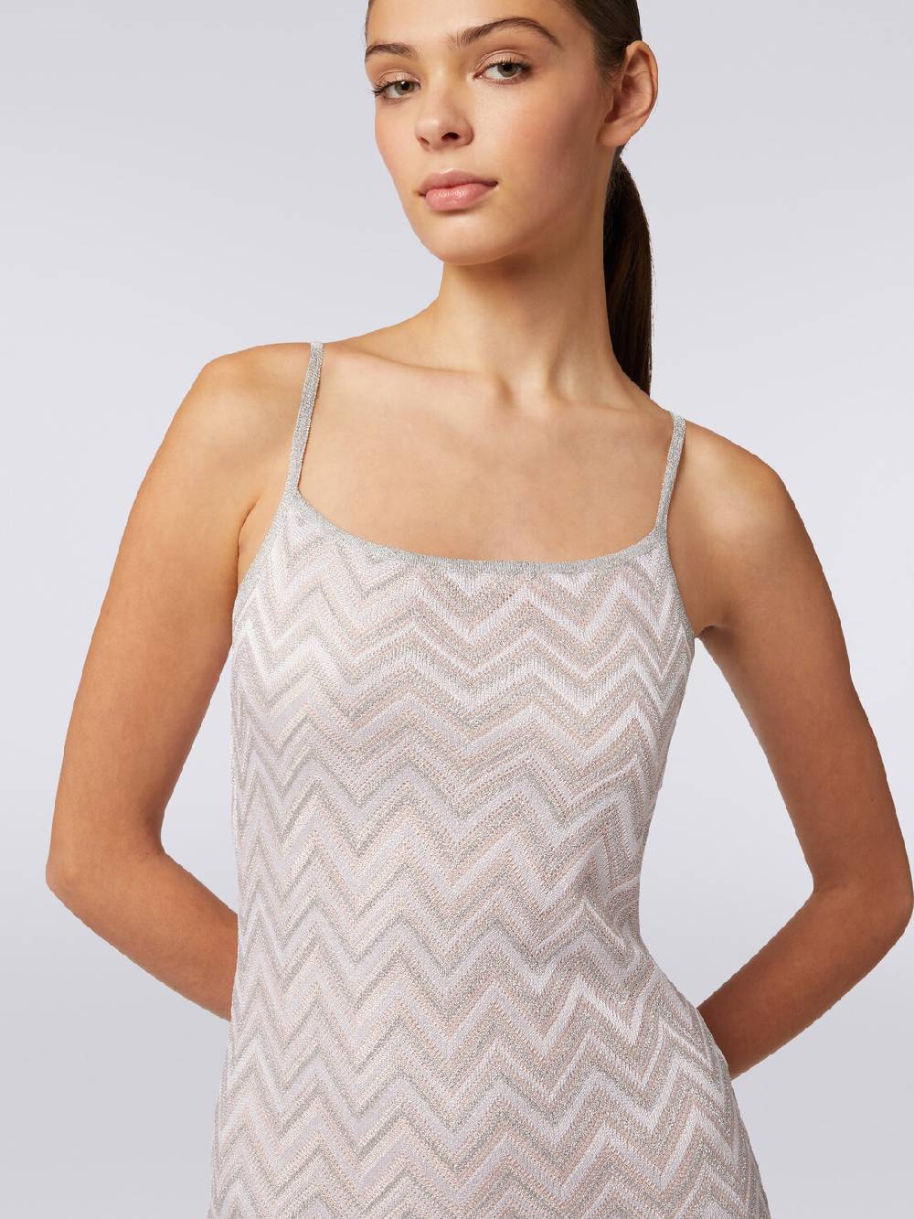 Missoni Abito lungo senza maniche in viscosa lamé zig zag Convenienza