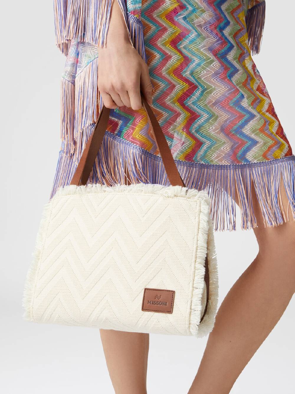 Missoni Tote bag in misto cotone chevron Presa