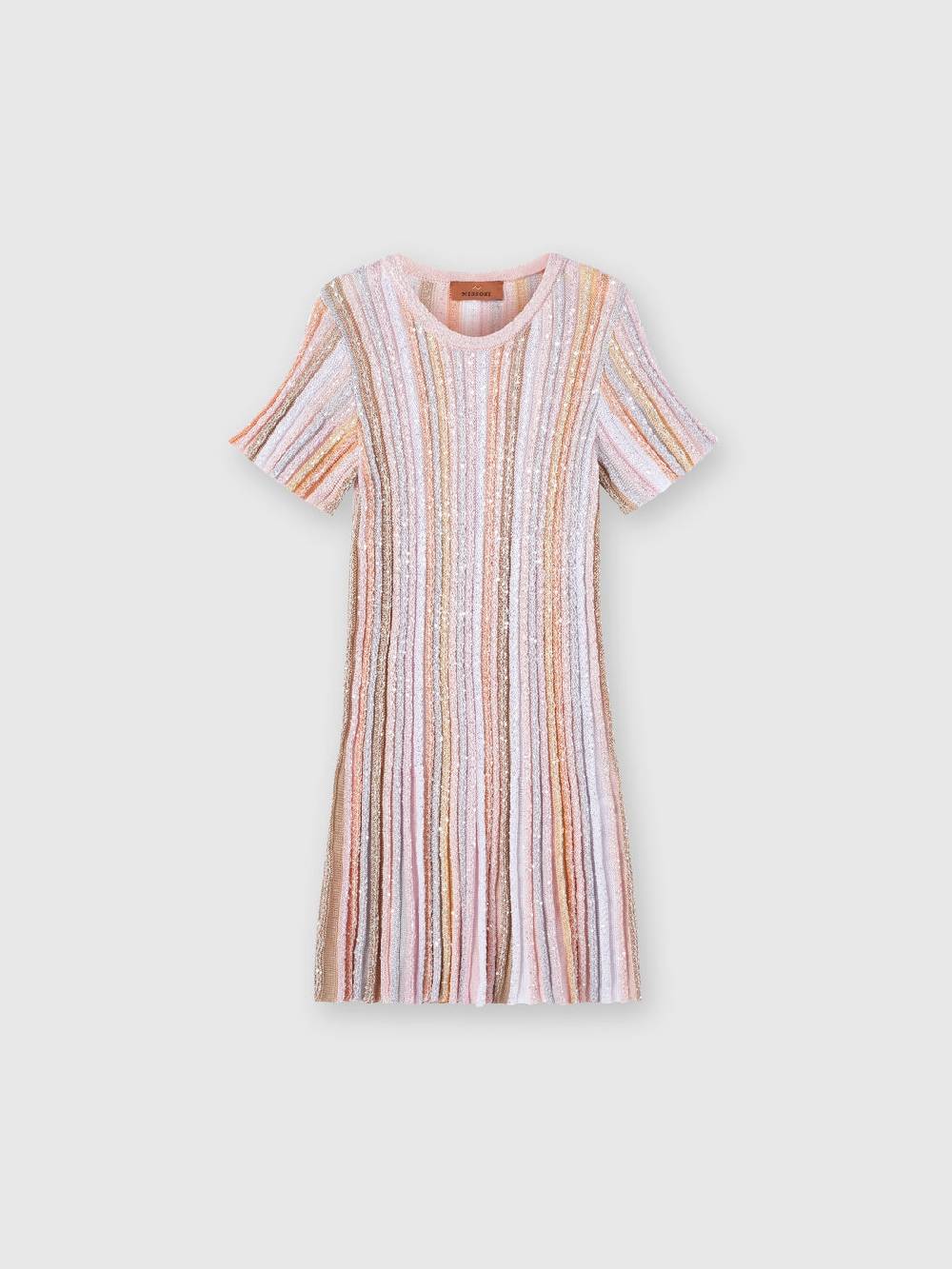 Missoni Abito a maniche corte in maglia di viscosa plissée Economico