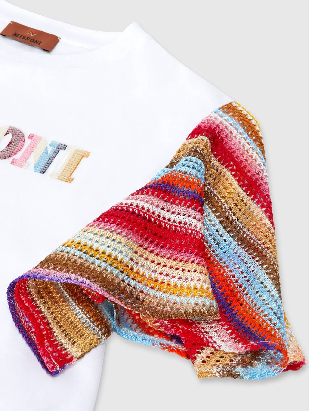 Missoni T-shirt in cotone con inserti a contrasto e scritta logo Prezzo di fabbrica