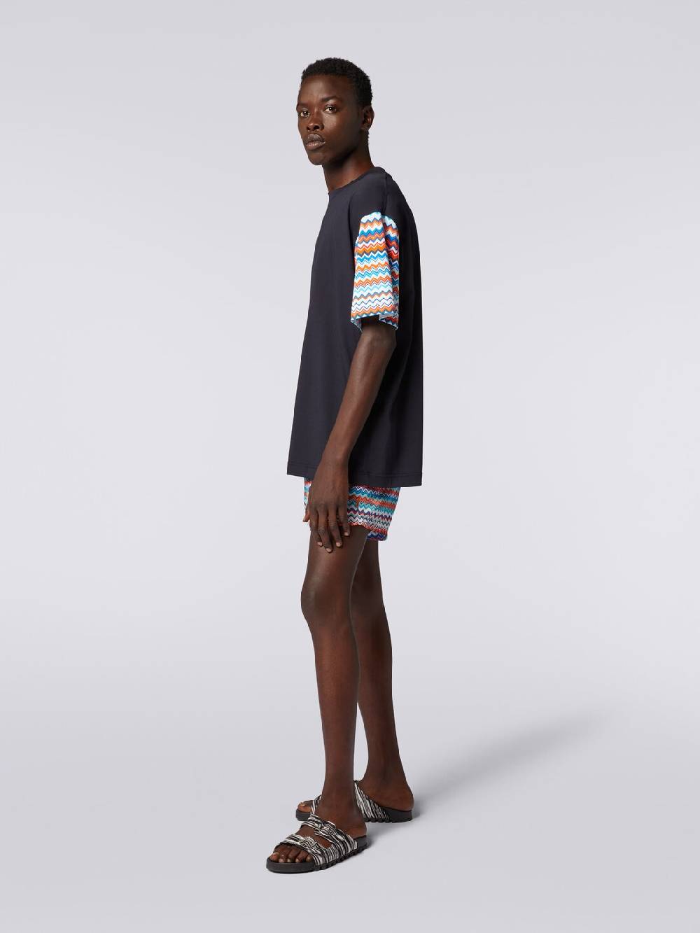 Missoni T-shirt oversize in cotone con inserti zig zag Negozio