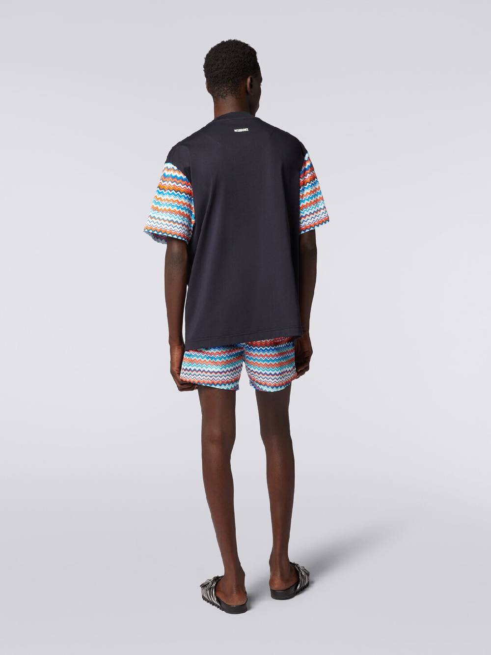 Missoni T-shirt oversize in cotone con inserti zig zag Negozio