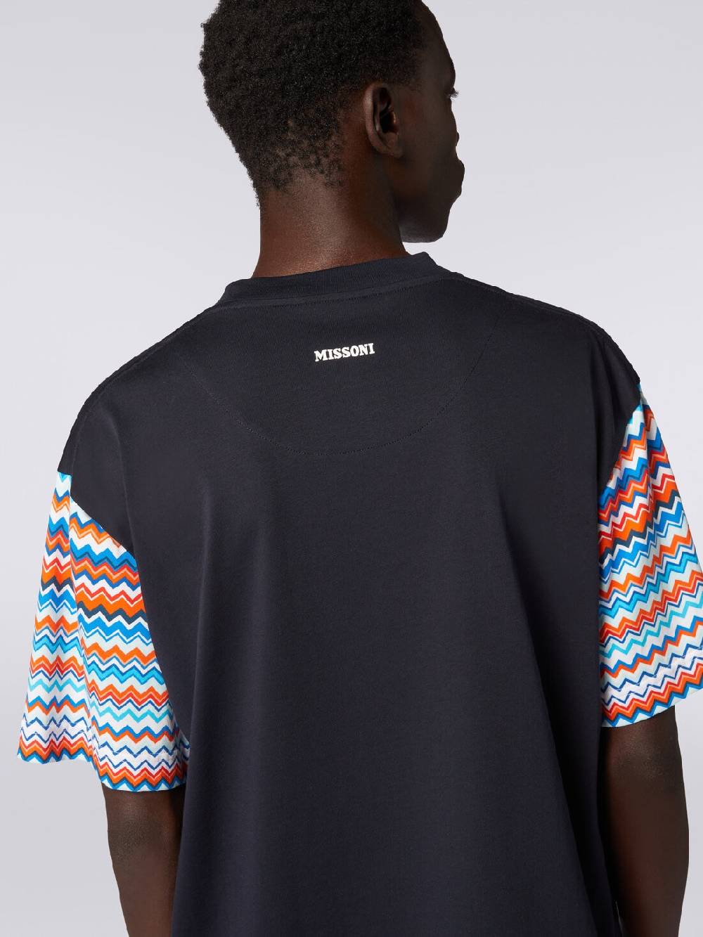 Missoni T-shirt oversize in cotone con inserti zig zag Negozio