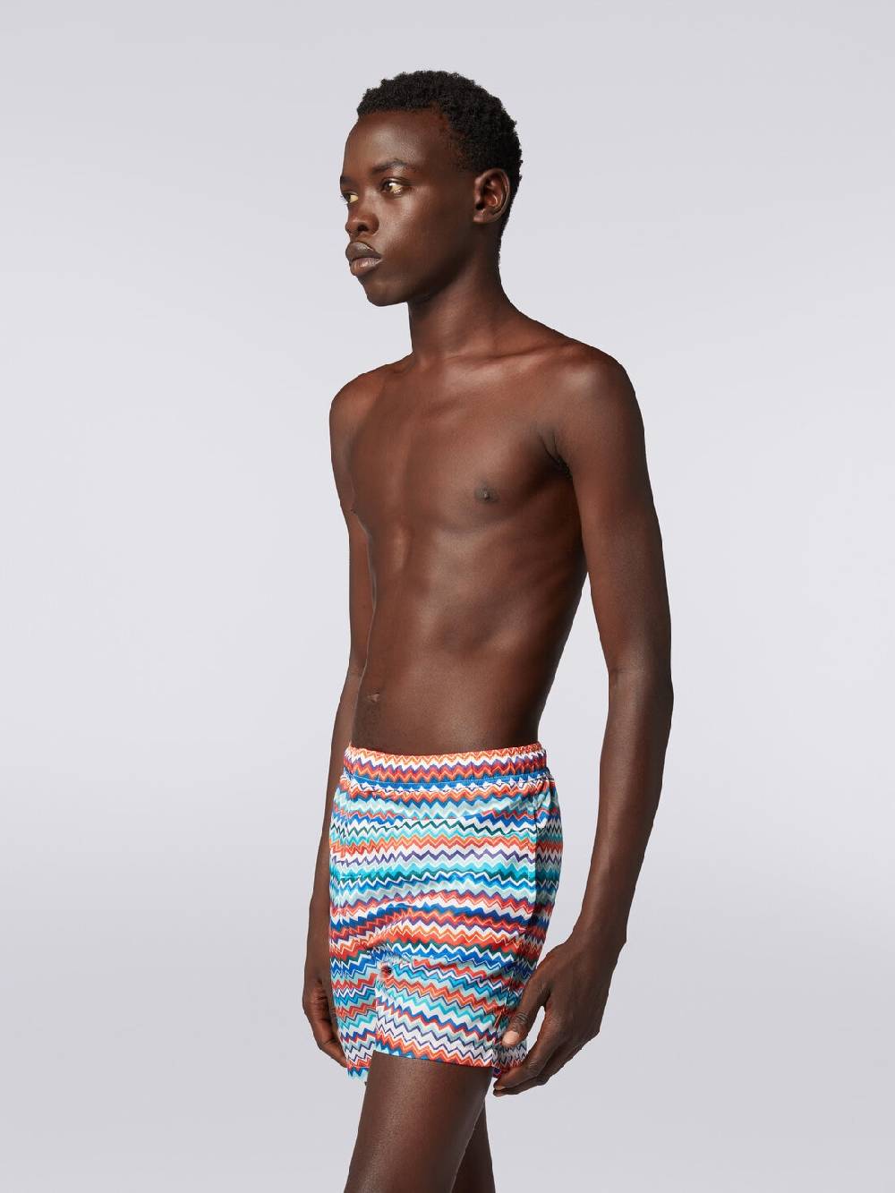 Missoni Boxer mare in nylon stampa zig zag In Saldo