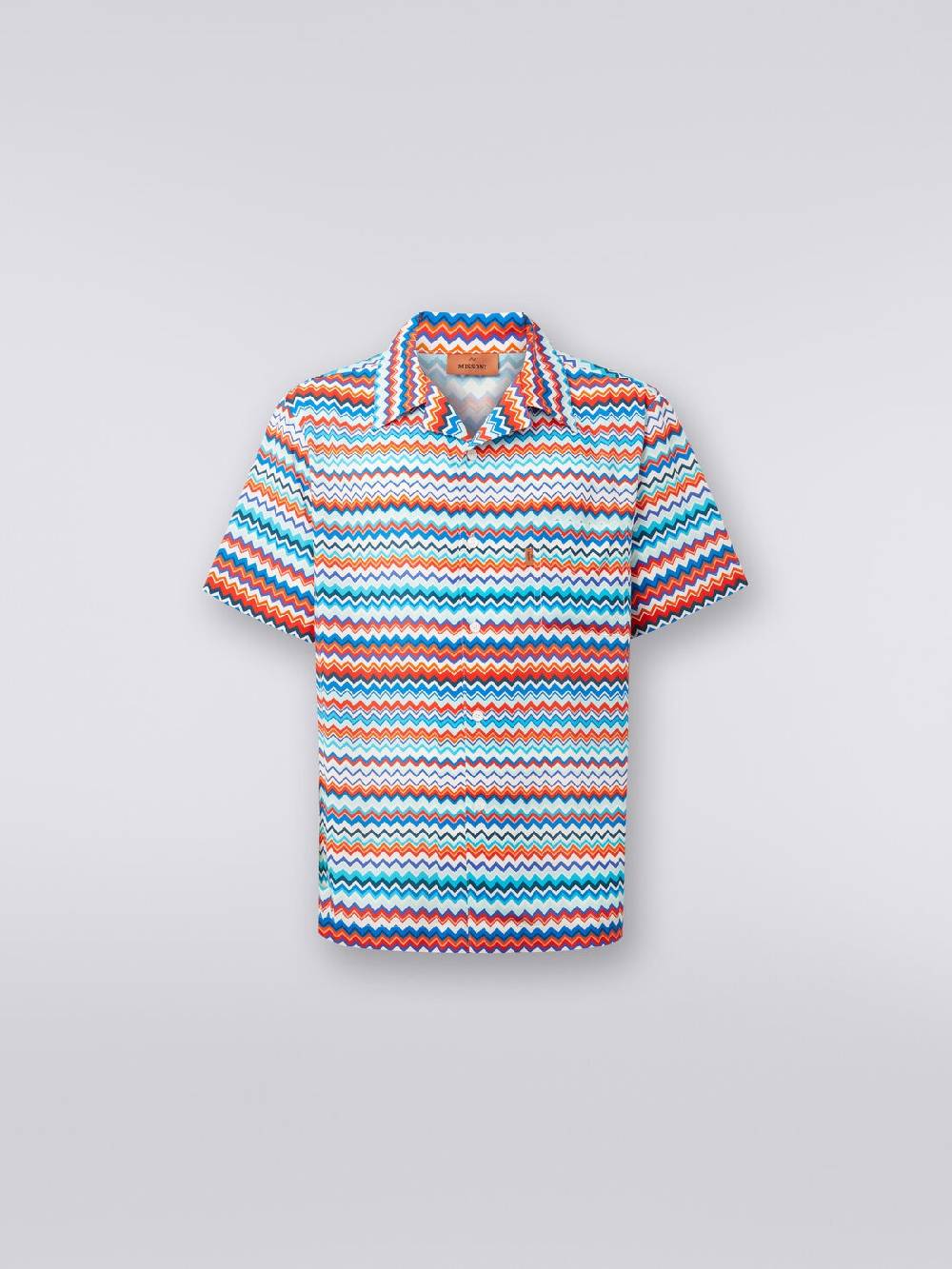 Missoni Camicia a maniche corte modello bowling in viscosa zig zag Nuova