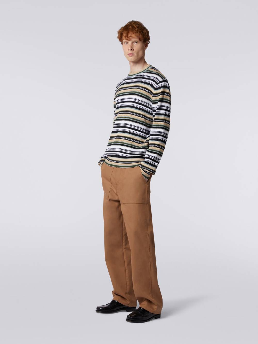 Missoni Pullover girocollo in cotone a righe Italy