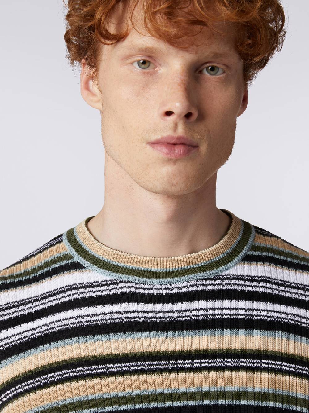 Missoni Pullover girocollo in cotone a righe Italy
