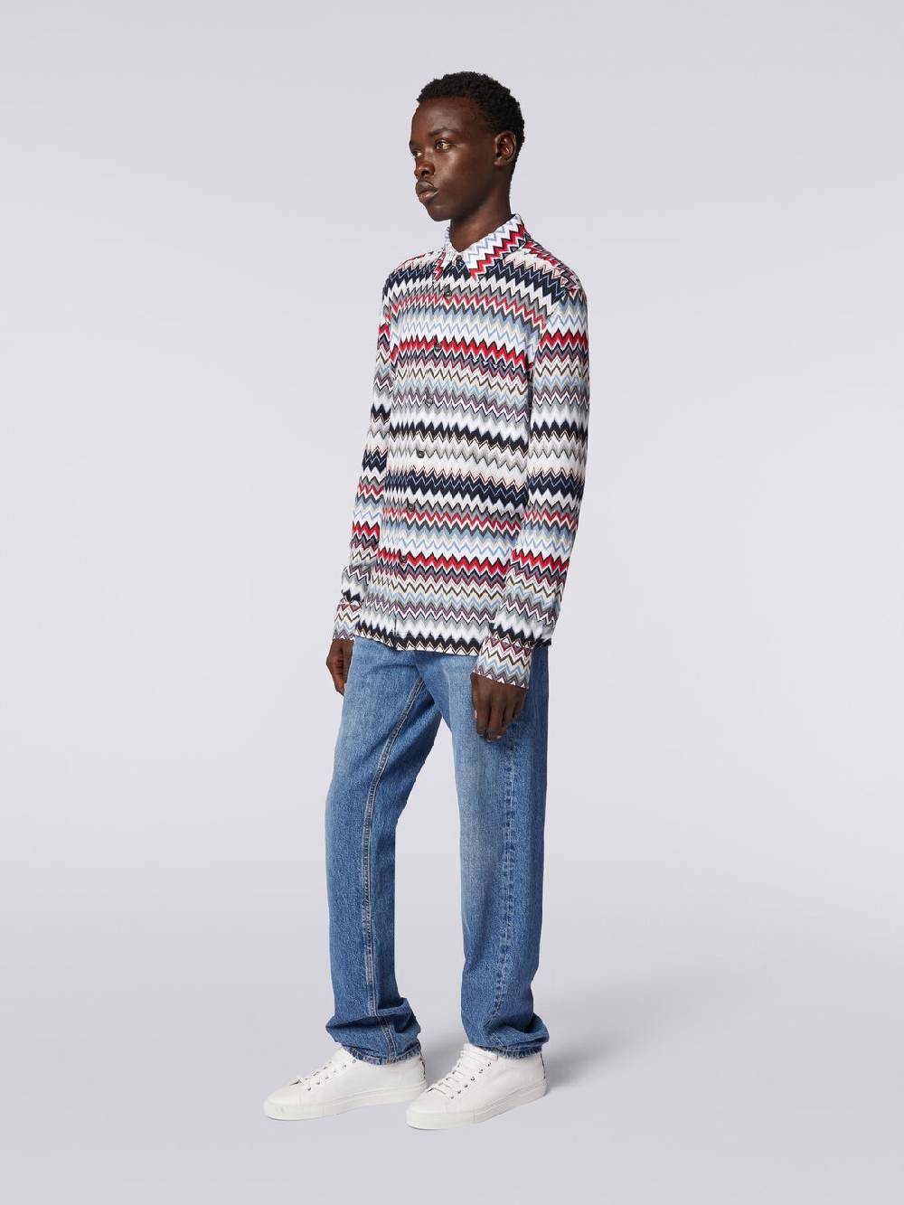 Missoni Camicia a maniche lunghe in cotone zig zag Italia