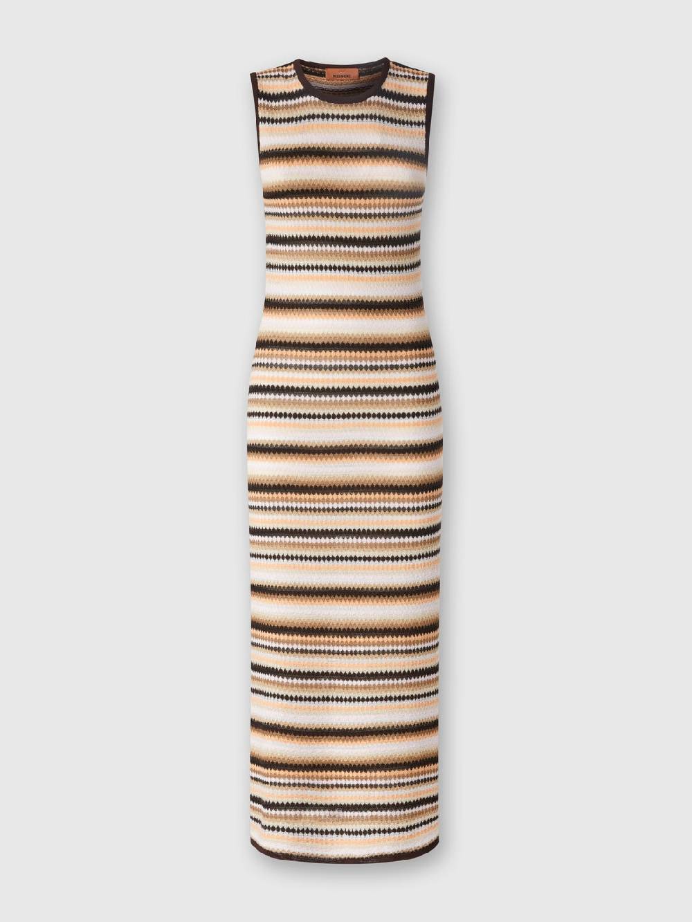 Missoni Abito midi senza maniche in lana e viscosa a righe In Linea
