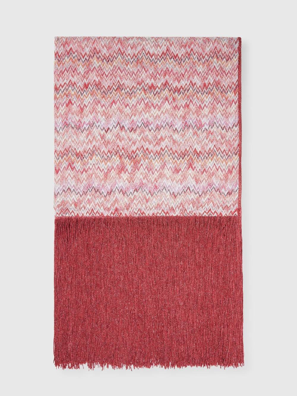 Missoni Stola in viscosa lamé chevron con frange Spedizione Gratuita